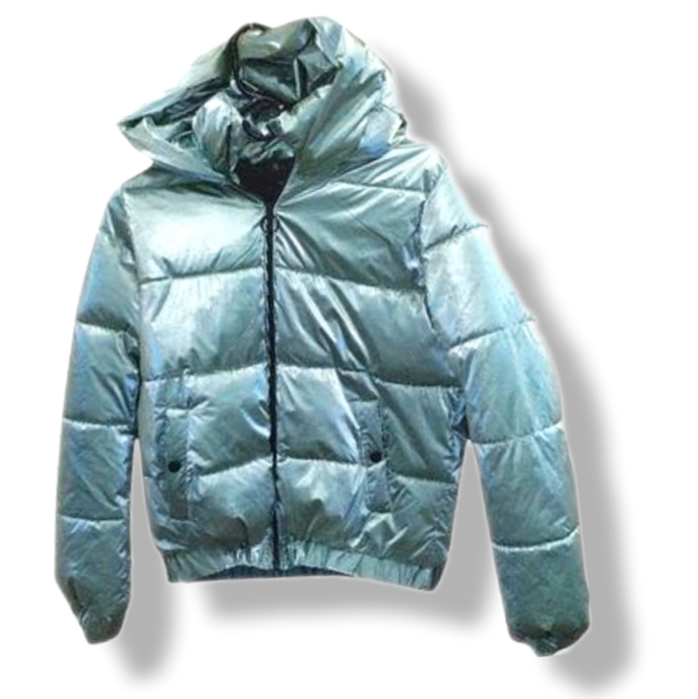 Marc New York Andrew Marc Foil Shiny Puffer Bomber Jacket xxs